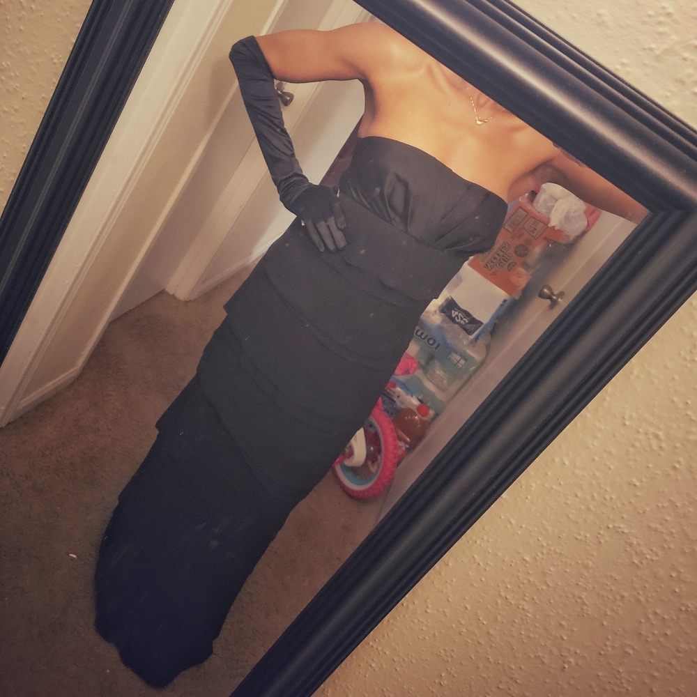 Strapless maxi gown
